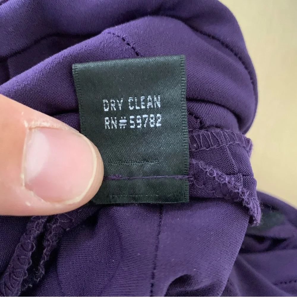 Adrianna‎ Papell Tiered V Neck Bodycon Formal Mini Dress Womens Size 4 Purple - Picture 5 of 8